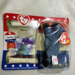 Ty Teenie Beanie Baby “Lefty The Donkey” Distributed by McDonald’s